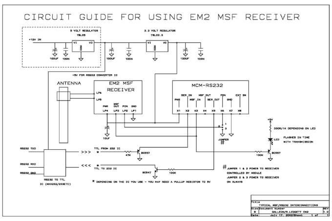 Schematic diagram for the construction of a time receiver